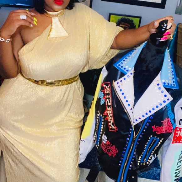 Vintage gold toga dress - Picture 1 of 1